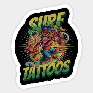 Demon Surf & Tattoos Sticker